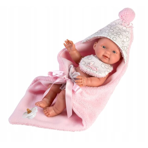 Abbigliamento 2 pezzi per bambola New Born 26 cm con coperta doppia faccia