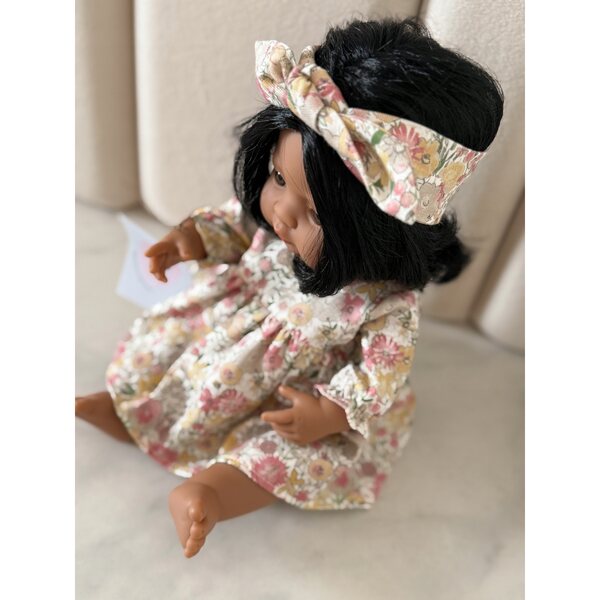 Baumwollkleid für ein kleines Mädchen und eine Puppe, passendes Set, 92 cm