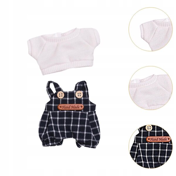 Plüschpuppen-Overall mit T-Shirt und Shorts für 17-cm-Puppen