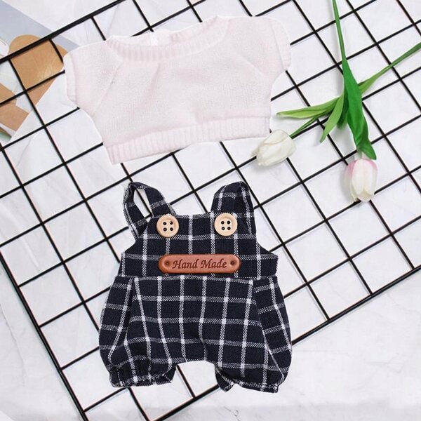 Plüschpuppen-Overall mit T-Shirt und Shorts für 17-cm-Puppen