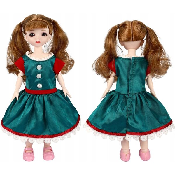 Grünes Satinkleid für 36–43 cm große Puppen, perfekt als Geschenk