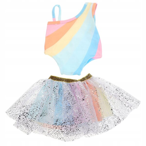 Glitzerndes Ballettkleid für 45 cm große Puppen, einfach zu tragen