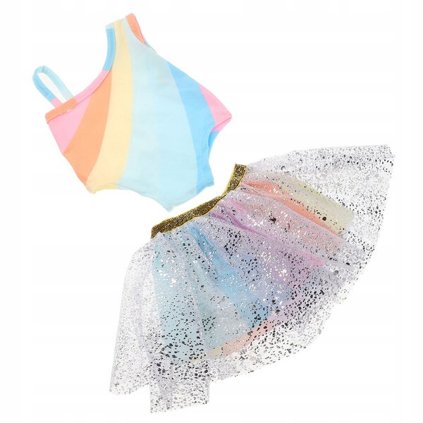 Glitzerndes Ballettkleid für 45 cm große Puppen, einfach zu tragen