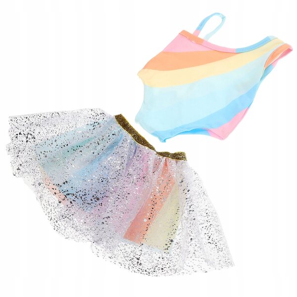 Glitzerndes Ballettkleid für 45 cm große Puppen, einfach zu tragen