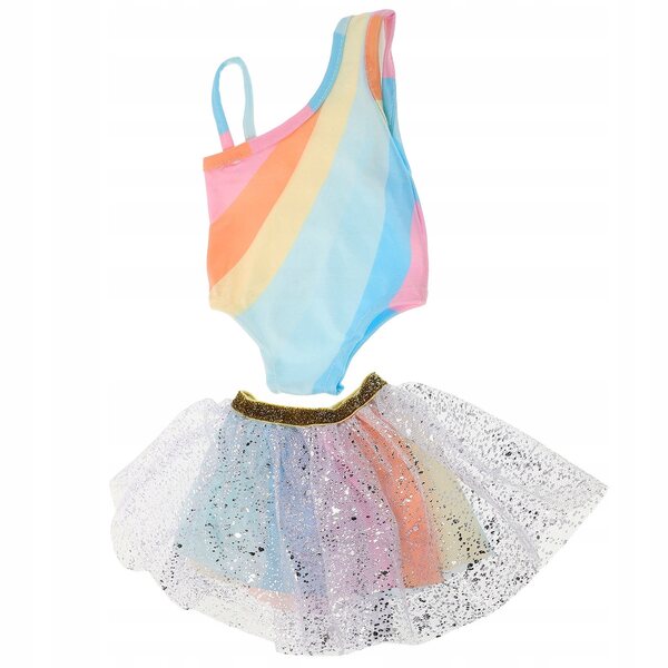 Glitzerndes Ballettkleid für 45 cm große Puppen, einfach zu tragen