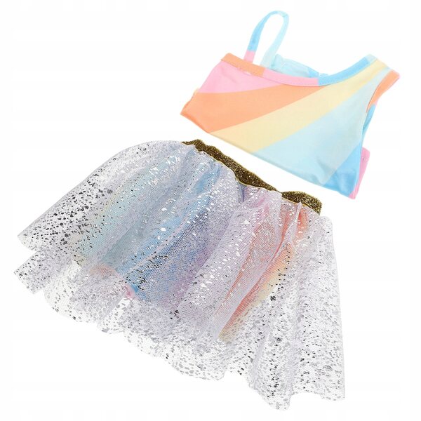 Glitzerndes Ballettkleid für 45 cm große Puppen, einfach zu tragen