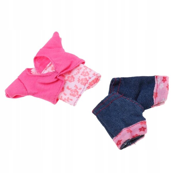 Spielset-Outfit für Puppen mit Mantel und Jeansshorts, Größe 28–30 cm