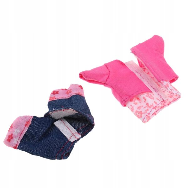 Spielset-Outfit für Puppen mit Mantel und Jeansshorts, Größe 28–30 cm