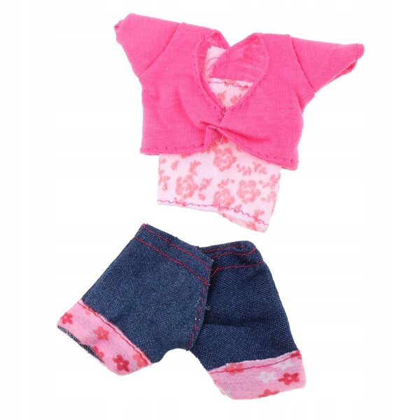 Spielset-Outfit für Puppen mit Mantel und Jeansshorts, Größe 28–30 cm