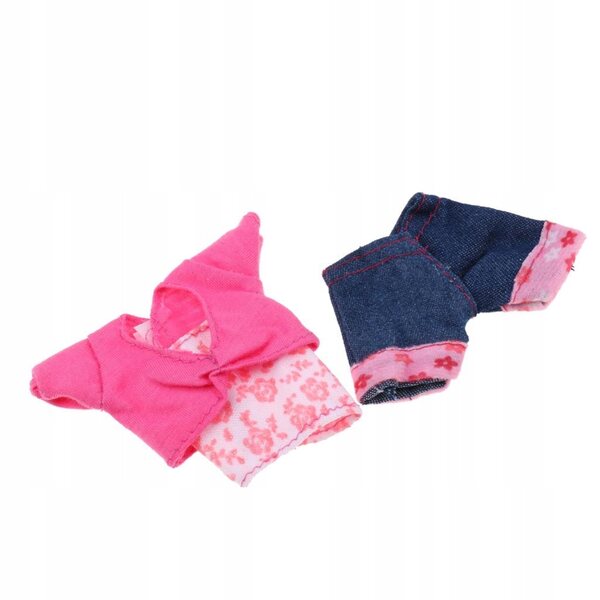 Spielset-Outfit für Puppen mit Mantel und Jeansshorts, Größe 28–30 cm