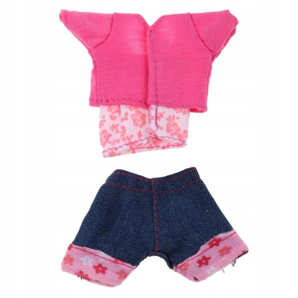 Spielset-Outfit für Puppen mit Mantel und Jeansshorts, Größe 28–30 cm