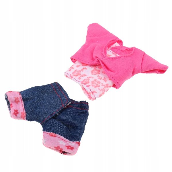 Spielset-Outfit für Puppen mit Mantel und Jeansshorts, Größe 28–30 cm