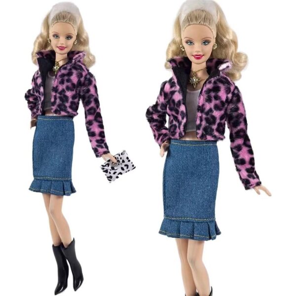 30 cm 1/6 BJD Puppenkleidung – Lässiges Outfit mit Rock, Mantel und Tasche
