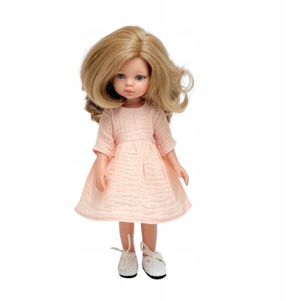 Musselinkleid für Paola Reina Amigas Puppe 32 cm pfirsichfarben