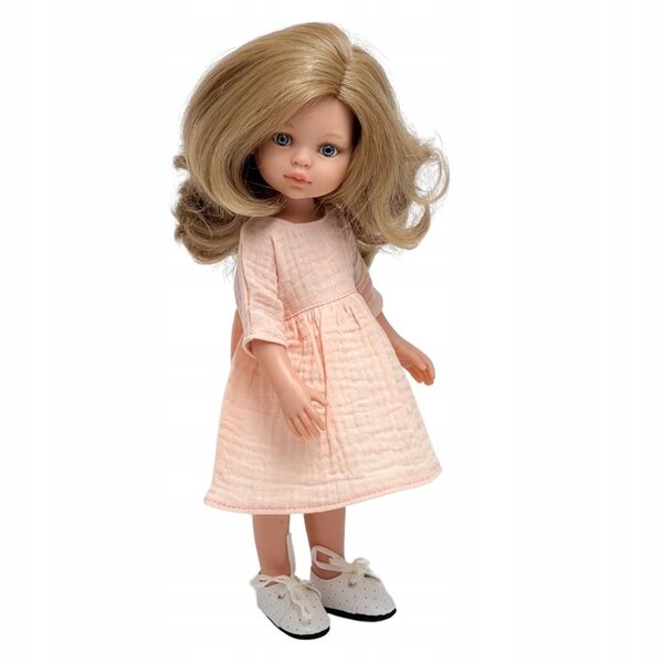Musselinkleid für Paola Reina Amigas Puppe 32 cm pfirsichfarben