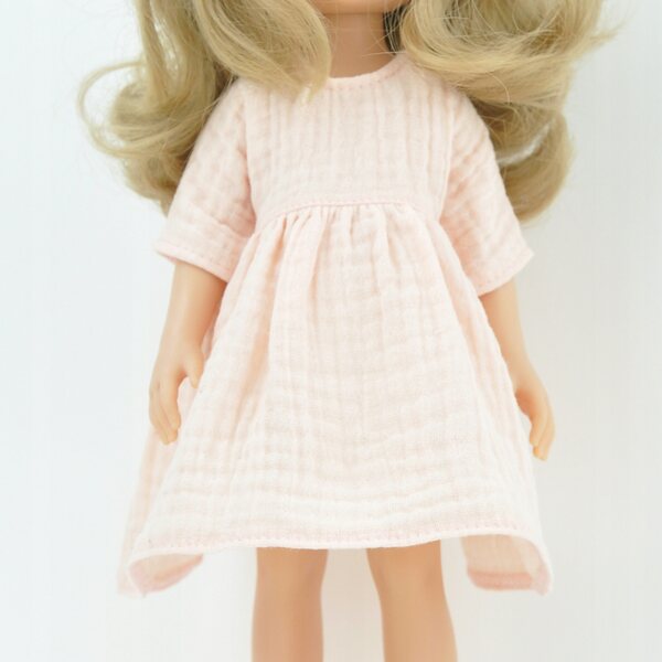 Musselinkleid für Paola Reina Amigas Puppe 32 cm pfirsichfarben