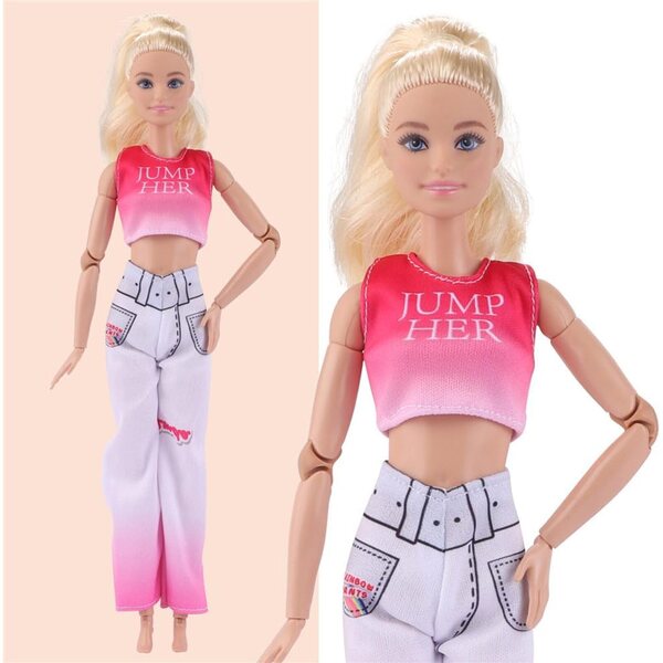 Lässige Sommerkleidung für 30-cm-Puppen – 1/6-BJD-Oberteil und Hosen-Set