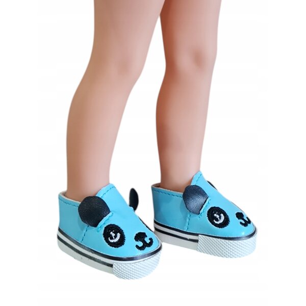 Buciki panda blu per bambola Paola Reina 32 cm, accessori nuovi e regalo ideale