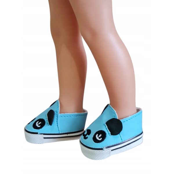 Buciki panda blu per bambola Paola Reina 32 cm, accessori nuovi e regalo ideale