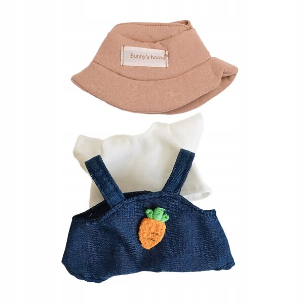 Stoffen kleding voor poppen van 17 cm met zachte broek, t-shirt en hoed