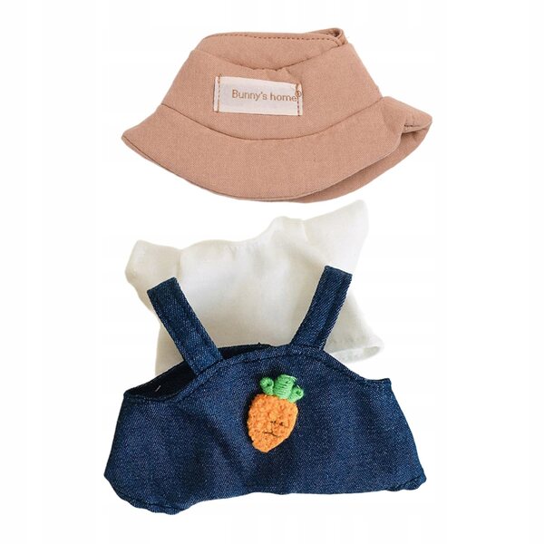 Stoffen kleding voor poppen van 17 cm met zachte broek, t-shirt en hoed