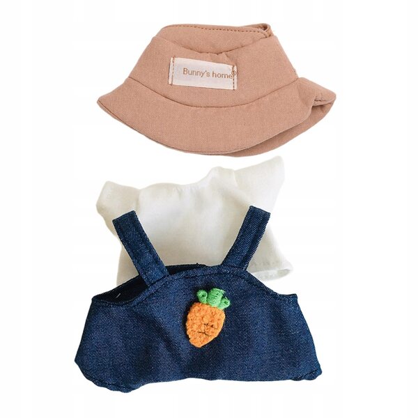 Stoffen kleding voor poppen van 17 cm met zachte broek, t-shirt en hoed