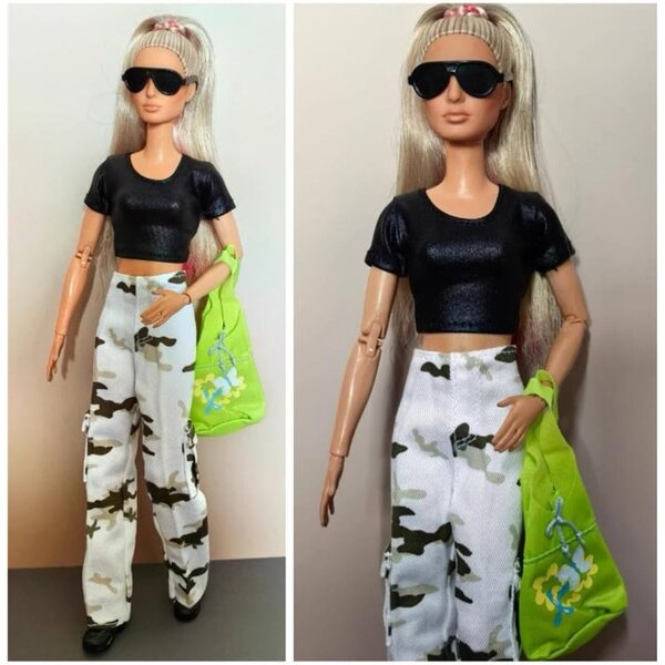 Camouflage-Outfit für 30 cm große amerikanische Puppe – 1/6 BJD Odulu Freizeitkleidungsset