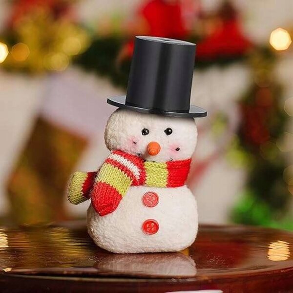 Mini cappelli neri in plastica per pupazzi di neve e bricolage, 50 pezzi