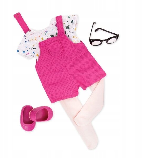 Bekleidungsset für eine 46 cm große Puppe mit Overall und Brille von Our Generation