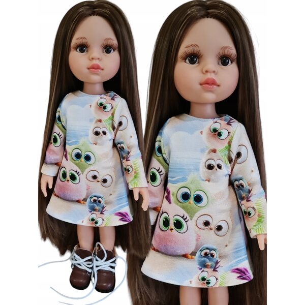 Kleid für Paola Reina 32 cm Puppe mit langen Ärmeln aus farbigem Stoff