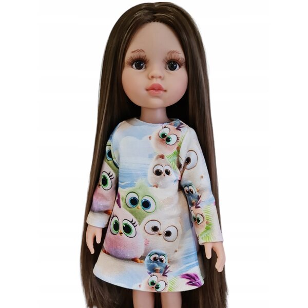 Kleid für Paola Reina 32 cm Puppe mit langen Ärmeln aus farbigem Stoff