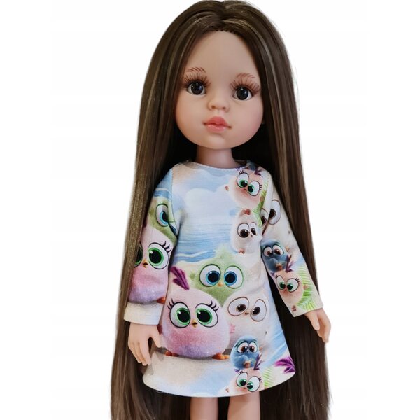 Kleid für Paola Reina 32 cm Puppe mit langen Ärmeln aus farbigem Stoff