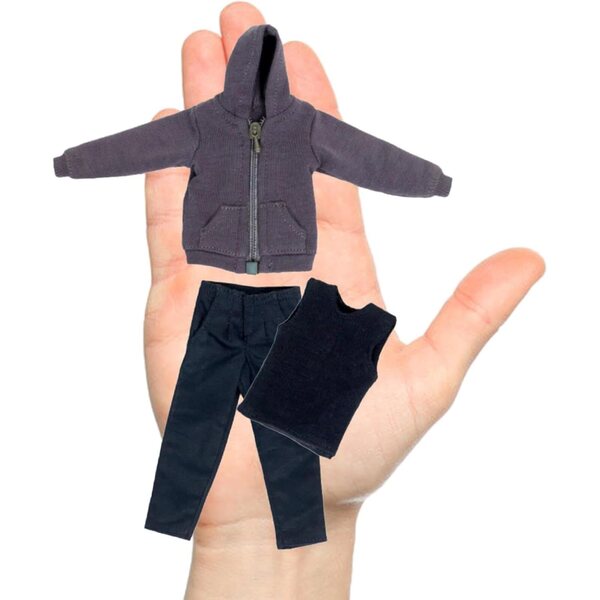 Abbigliamento Bambole Uomo 1/12 Felpa, Gilet e Pantaloni per Figure 6" RNXRZANK