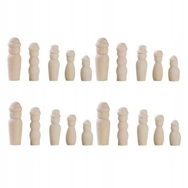 Set 20 Figure in Legno per Bambini da Dipingere - Gioco Creativo e Sicuro