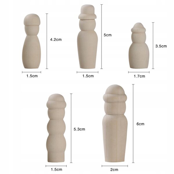 Set 20 Figure in Legno per Bambini da Dipingere - Gioco Creativo e Sicuro