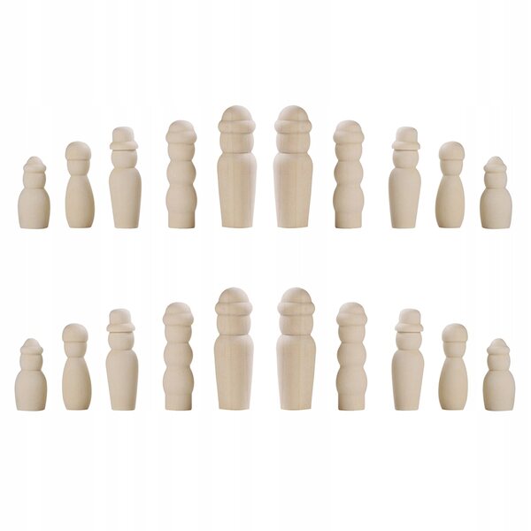 Set 20 Figure in Legno per Bambini da Dipingere - Gioco Creativo e Sicuro