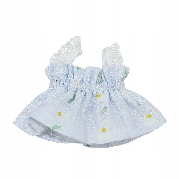 Lila Kleid für 17cm Puppen - Kleid mit Trägern, handgefertigt