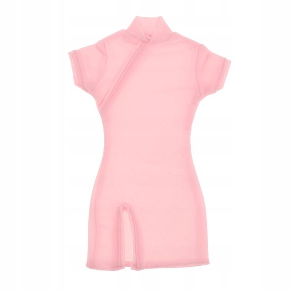 Cheongsam-Kleid für Damen im Maßstab 1:6, rosa Cosplay-Kleid für 12-Zoll-Puppen