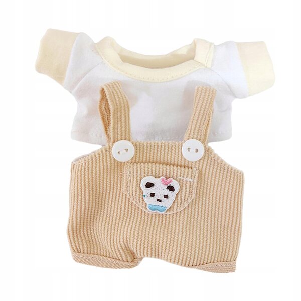 2-teiliges Kleidungsset für 17-cm-Puppen, Hose mit Aufhängern und Khaki-T-Shirt