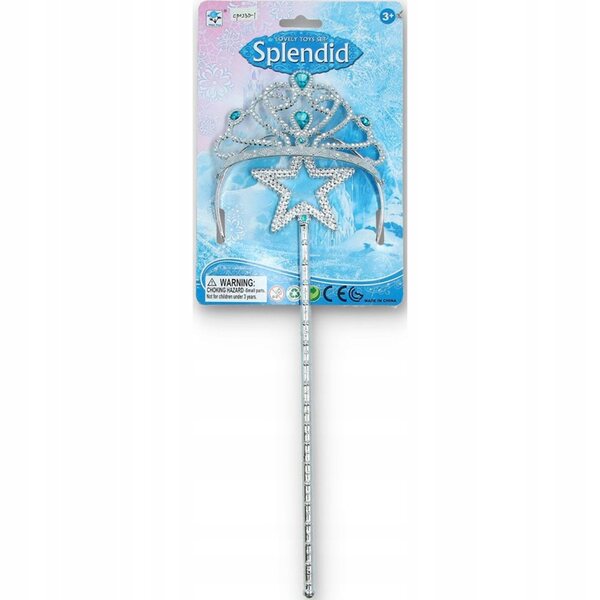 Set Gioielli per Bambina Principessa con Diadema e Bacchetta Magica in Plastica