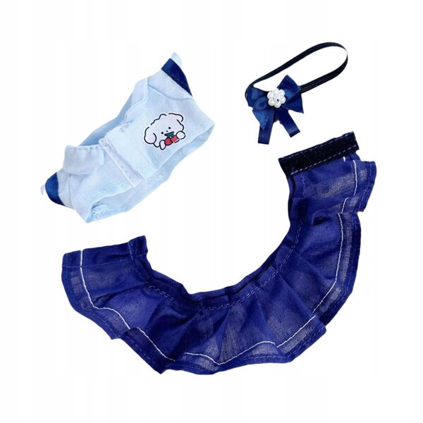 Kleid für 15-cm-Puppe mit Entenmotiv aus weichem und abnehmbarem Stoff