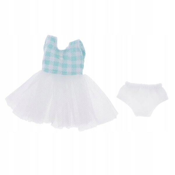 Set vestiti in tulle per bambole 1:12 con gonna e lingerie verde 11 cm