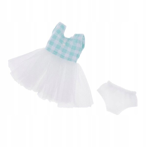 Set vestiti in tulle per bambole 1:12 con gonna e lingerie verde 11 cm