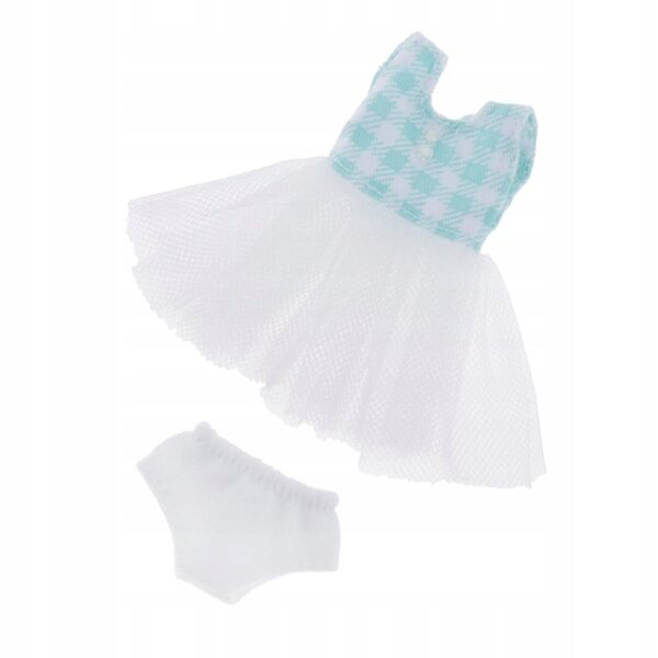 Set vestiti in tulle per bambole 1:12 con gonna e lingerie verde 11 cm