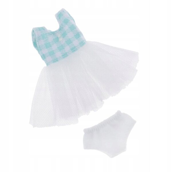 Set vestiti in tulle per bambole 1:12 con gonna e lingerie verde 11 cm