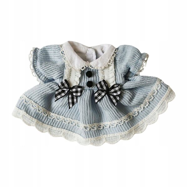 Blaues Kleid für 12 cm weiche Baumwollpuppe zum Spielen und Fotografieren