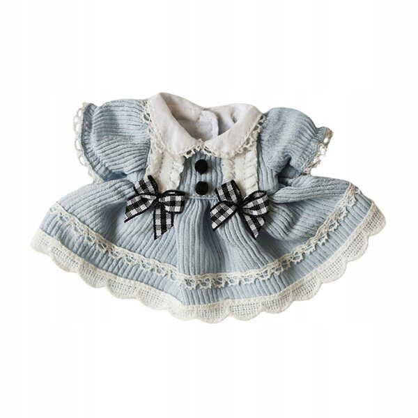 Blaues Kleid für 12 cm weiche Baumwollpuppe zum Spielen und Fotografieren