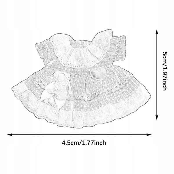 Blaues Kleid für 12 cm weiche Baumwollpuppe zum Spielen und Fotografieren