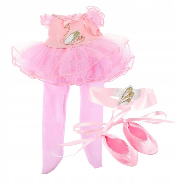 Set costume da balletto rosa per bambole con gonna e accessori completi