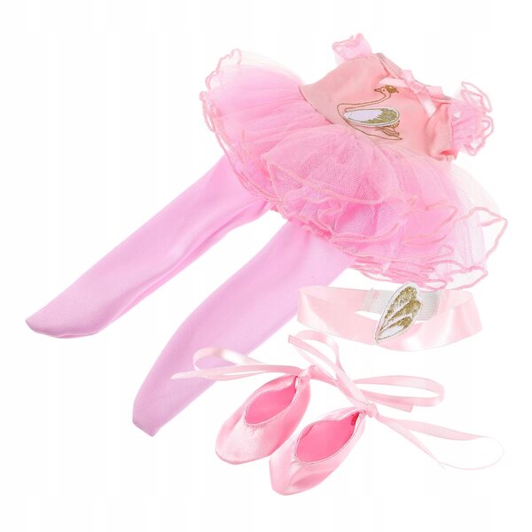 Set costume da balletto rosa per bambole con gonna e accessori completi